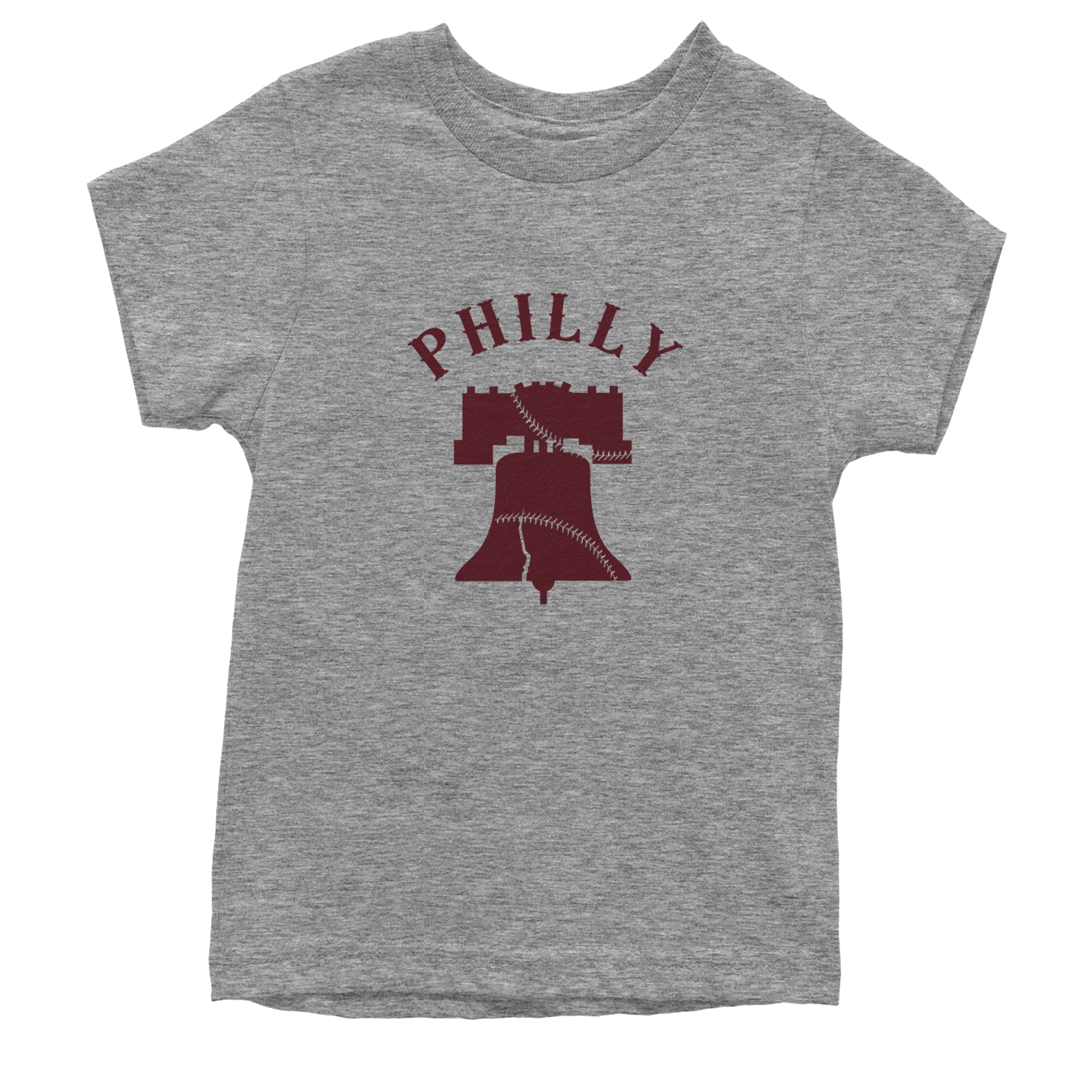 Philly Cracked Liberty Bell Youth T-shirt Heather Grey