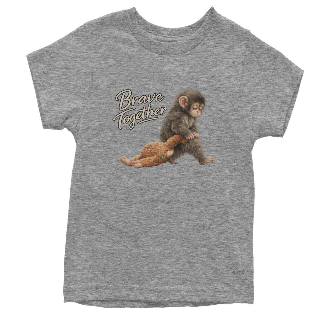 Punch Brave Together Stuffed Animal Youth T-shirt Heather Grey