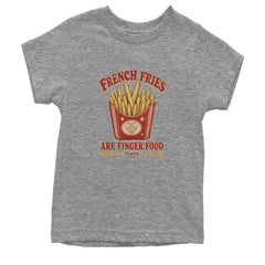 French Fries Are Finger Food IYKYK Youth T-shirt Heather Grey