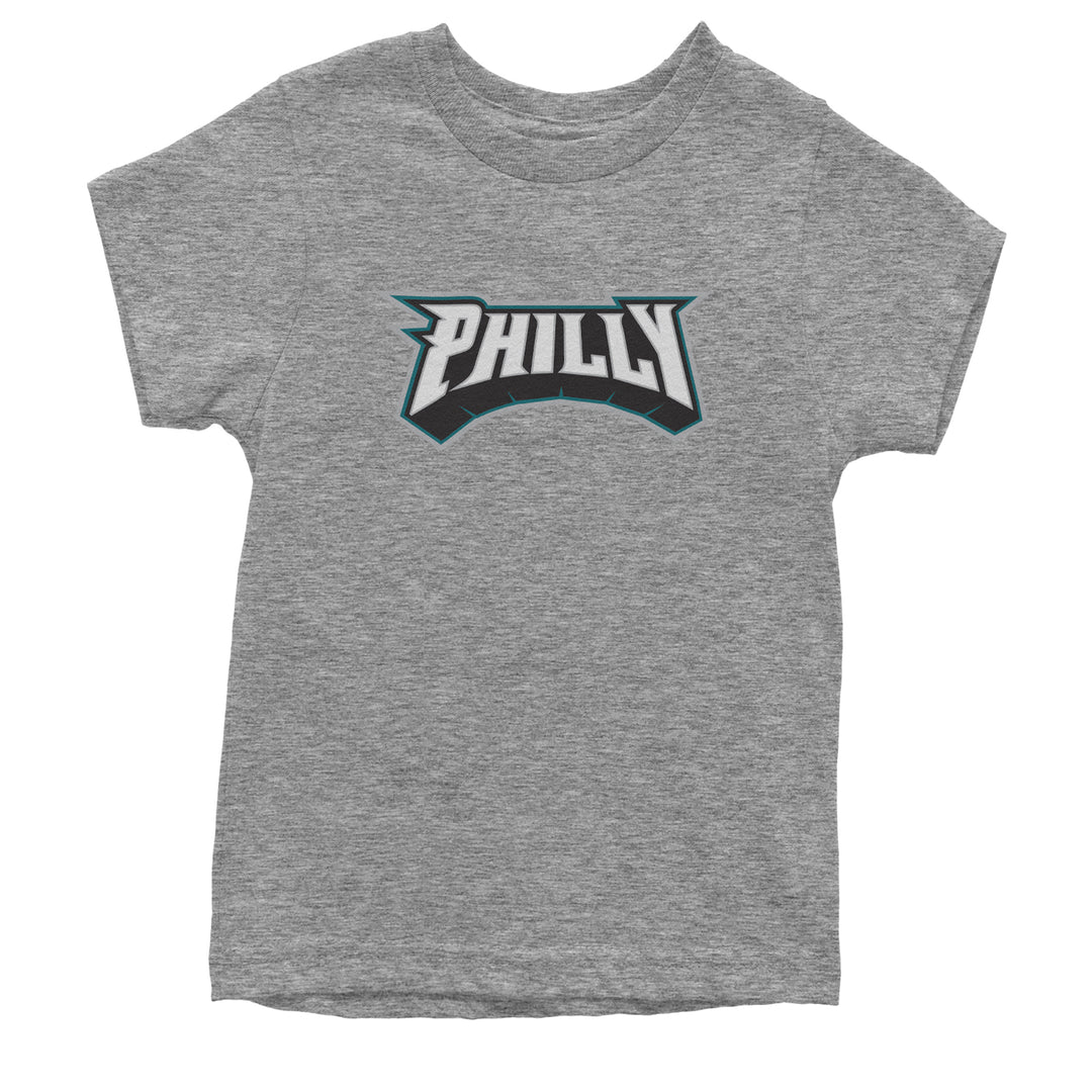 Philly Bold Block Throwback Youth T-shirt Heather Grey