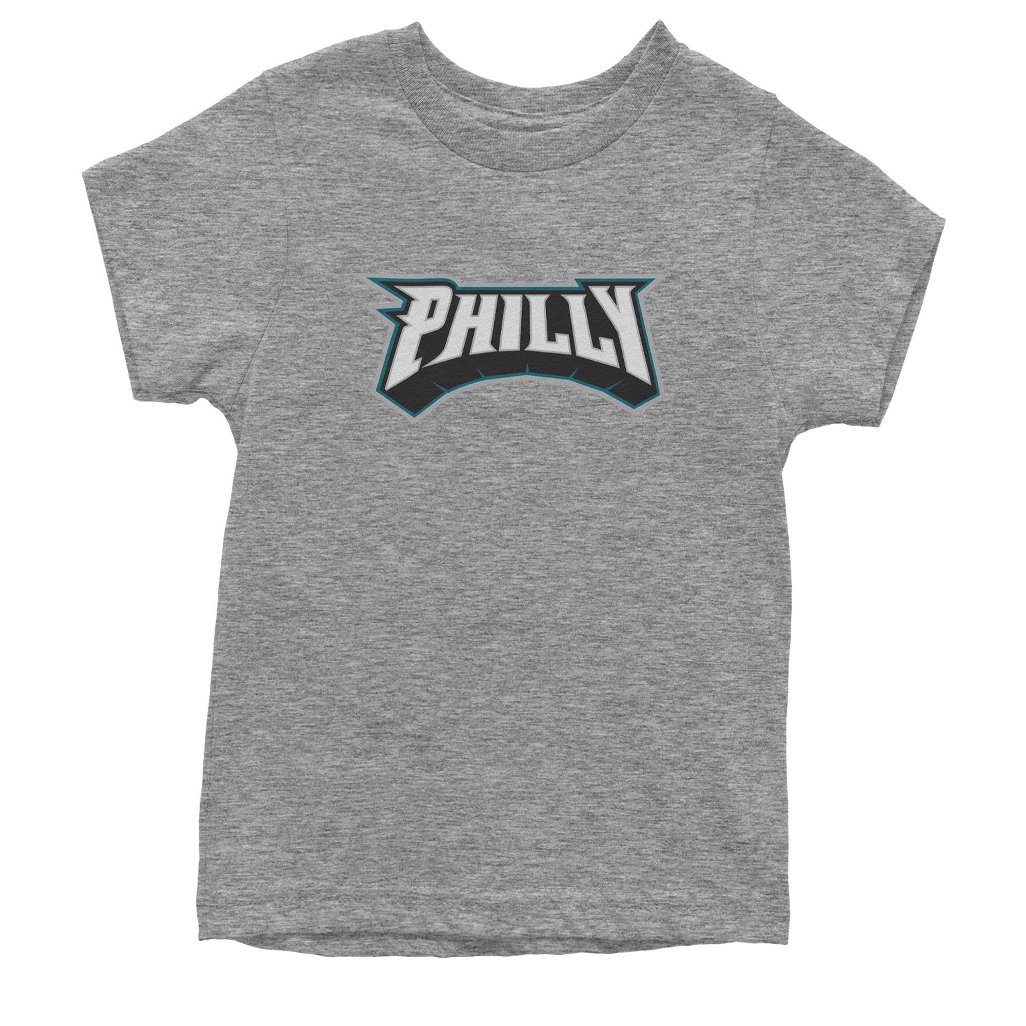 Philly Bold Block Throwback Youth T-shirt Heather Grey