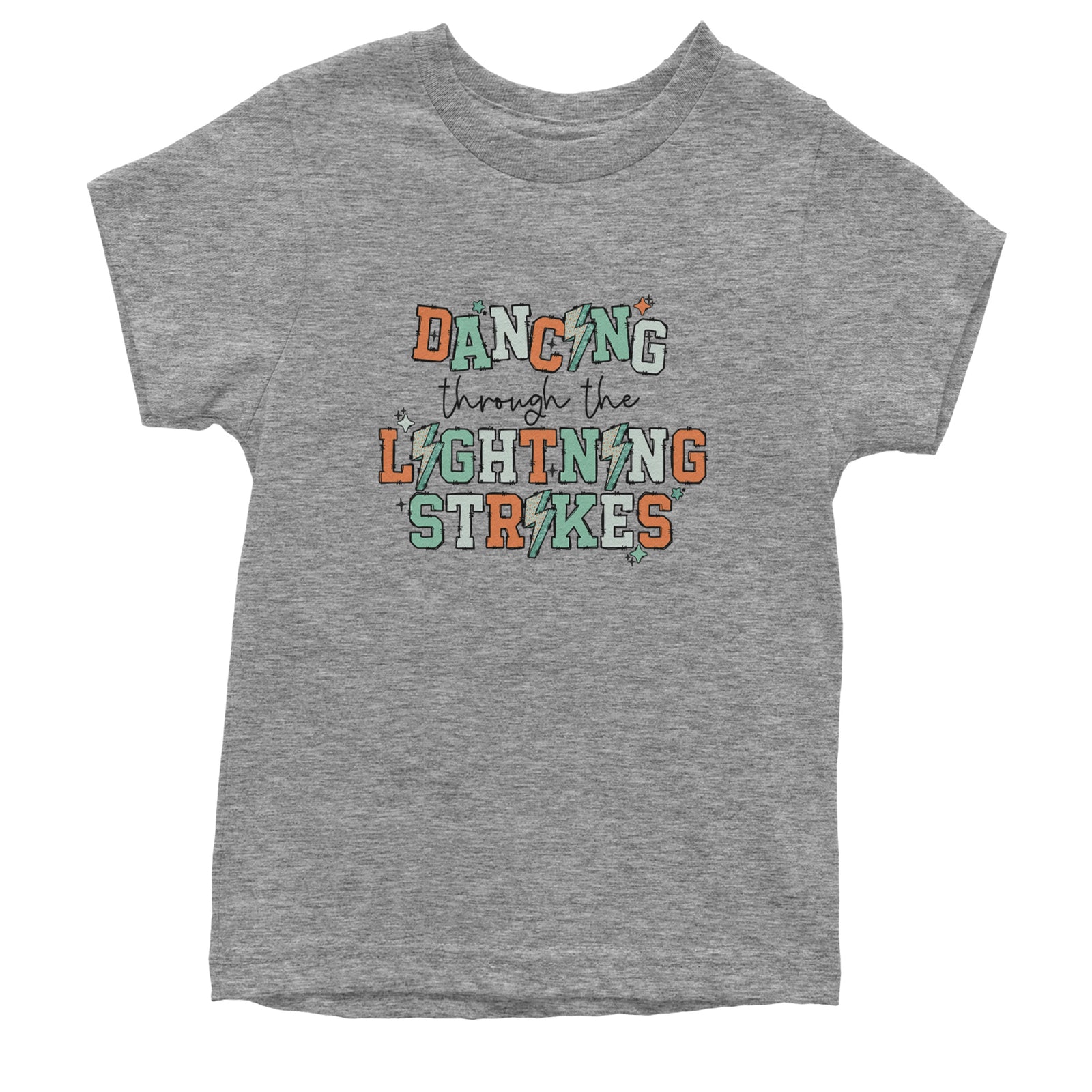 Dancing Through The Lightning Strikes Youth T-shirt Heather Grey