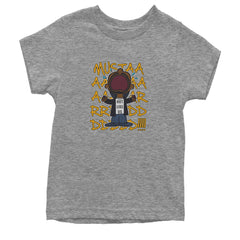 MUSTARD! Not Like Us Tv Off graphic on Kids' Heavyweight Cotton T-Shirt in Heather Grey