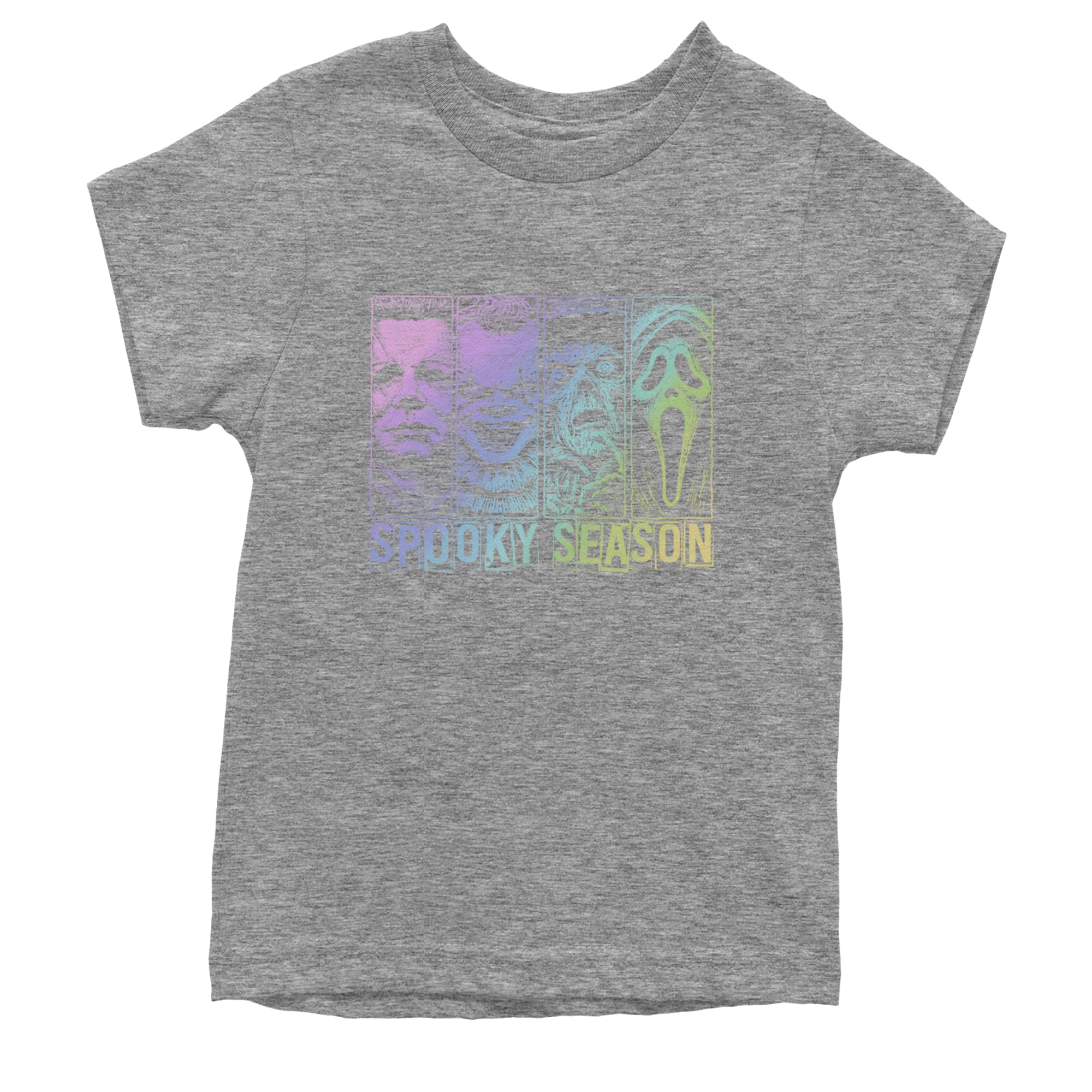 Spooky Season Horror Icons Halloween Youth T-shirt Heather Grey