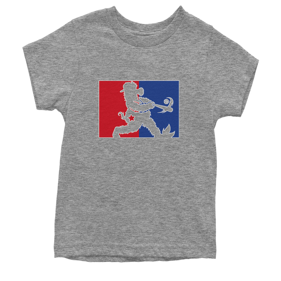 Batter Up Philly Baseball Phan Youth T-shirt Heather Grey
