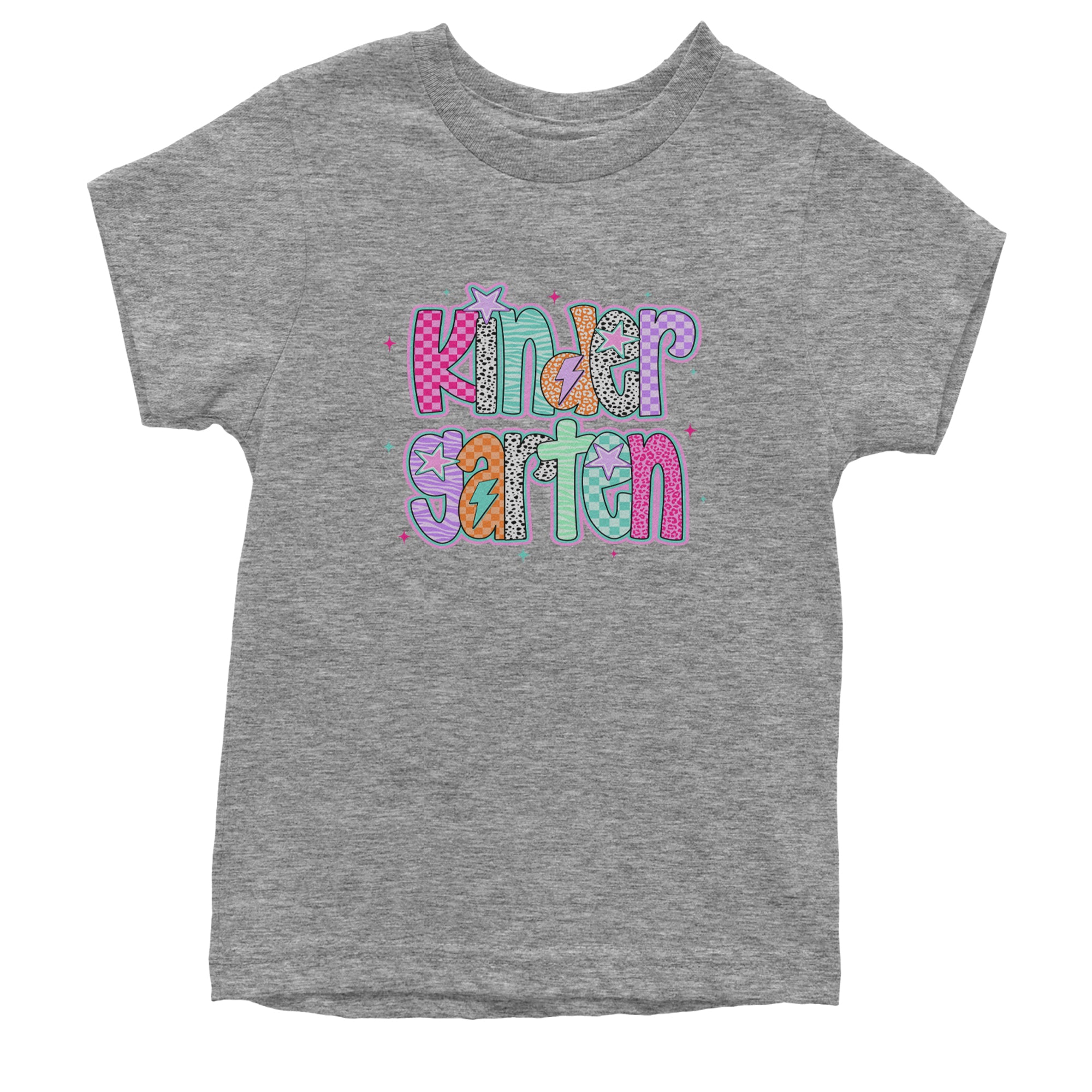 Kindergarten Cutie Colorful Back to School Youth T-shirt Heather Grey