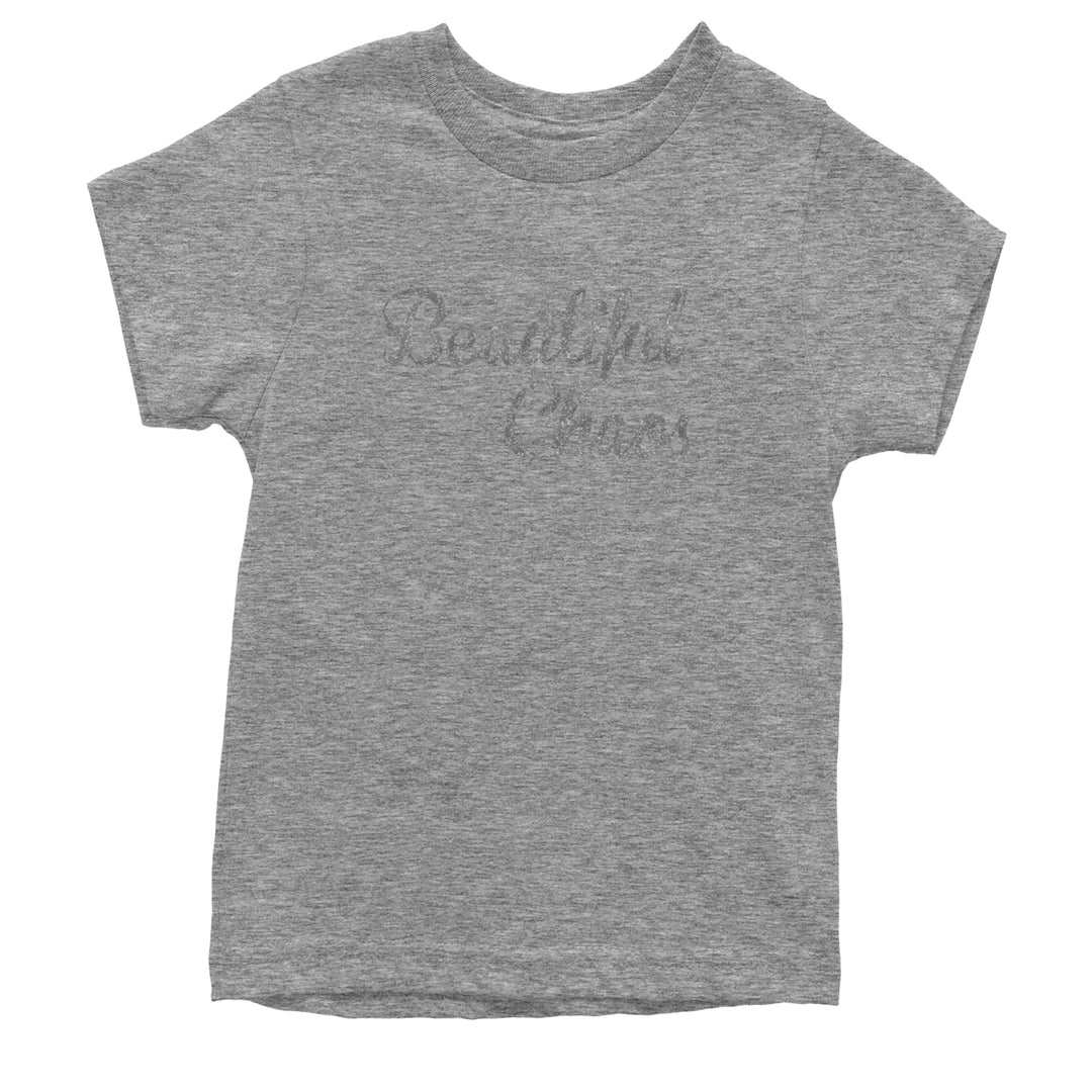 Beautiful Chaos Glitter Music Festival Youth T-shirt Heather Grey