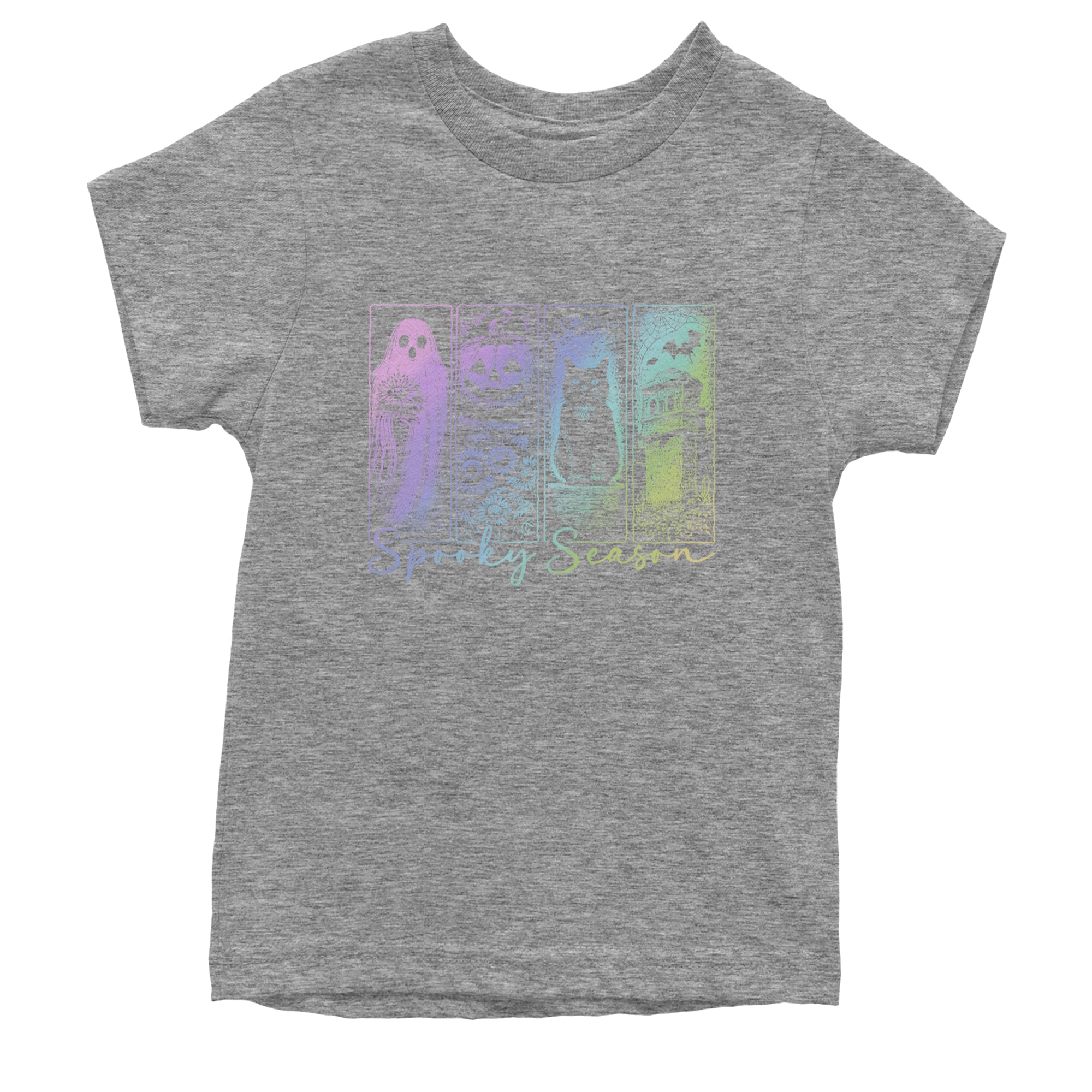 Spooky Season Cute Pastel Halloween Design Youth T-shirt Heather Grey