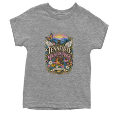 Tennessee Mountain Angel Wings Dolly Youth T-shirt Heather Grey