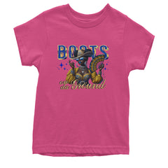 Boots On Da Ground Folding Fan Youth T-shirt Hot Pink