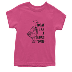 Today I Am A Serious Goose Youth T-shirt Hot Pink