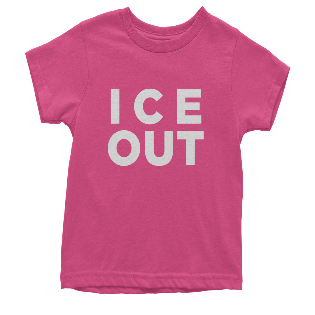 Ice Out Protest Youth T-shirt Hot Pink