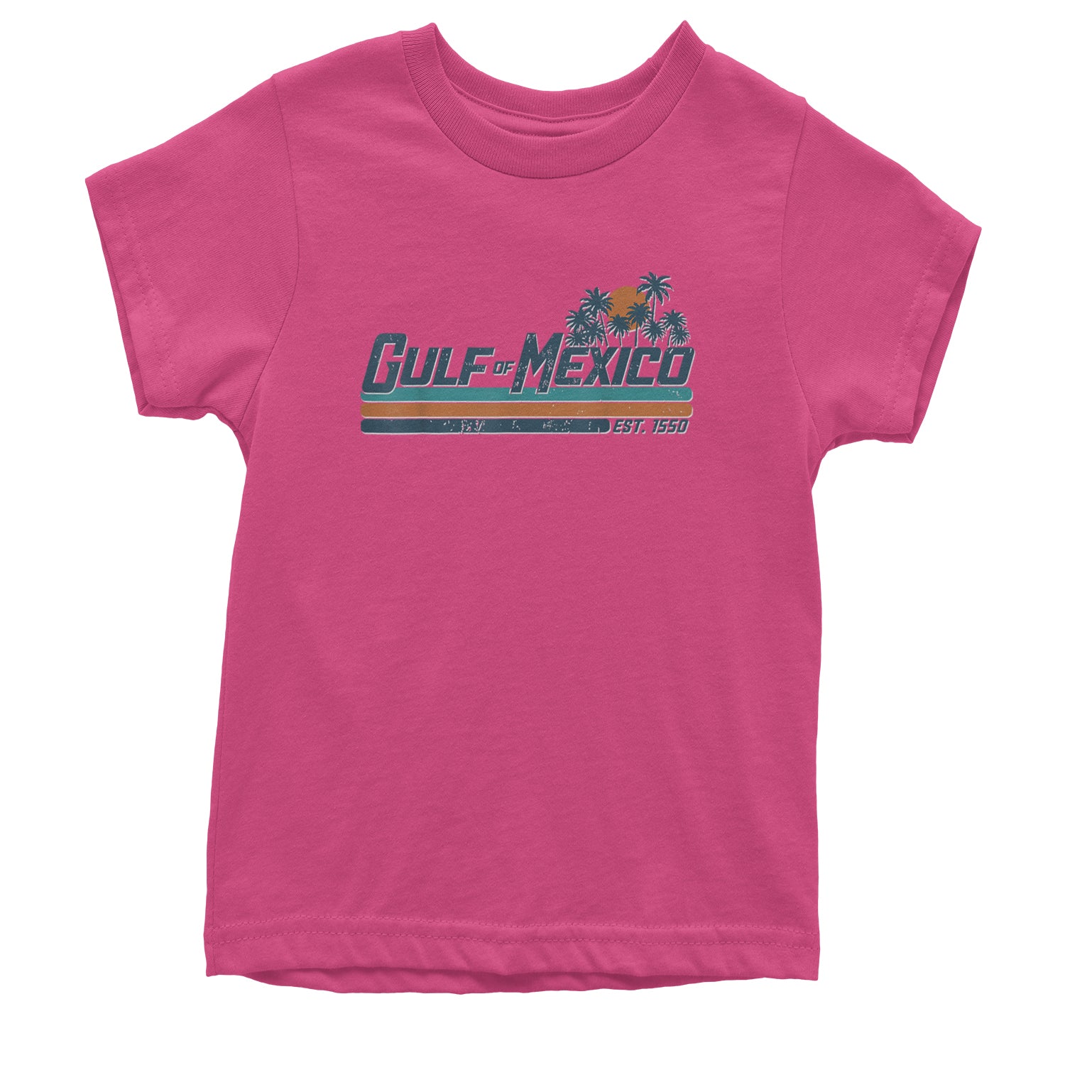 Gulf Of Mexico Established Year 1550 Youth T-shirt Hot Pink