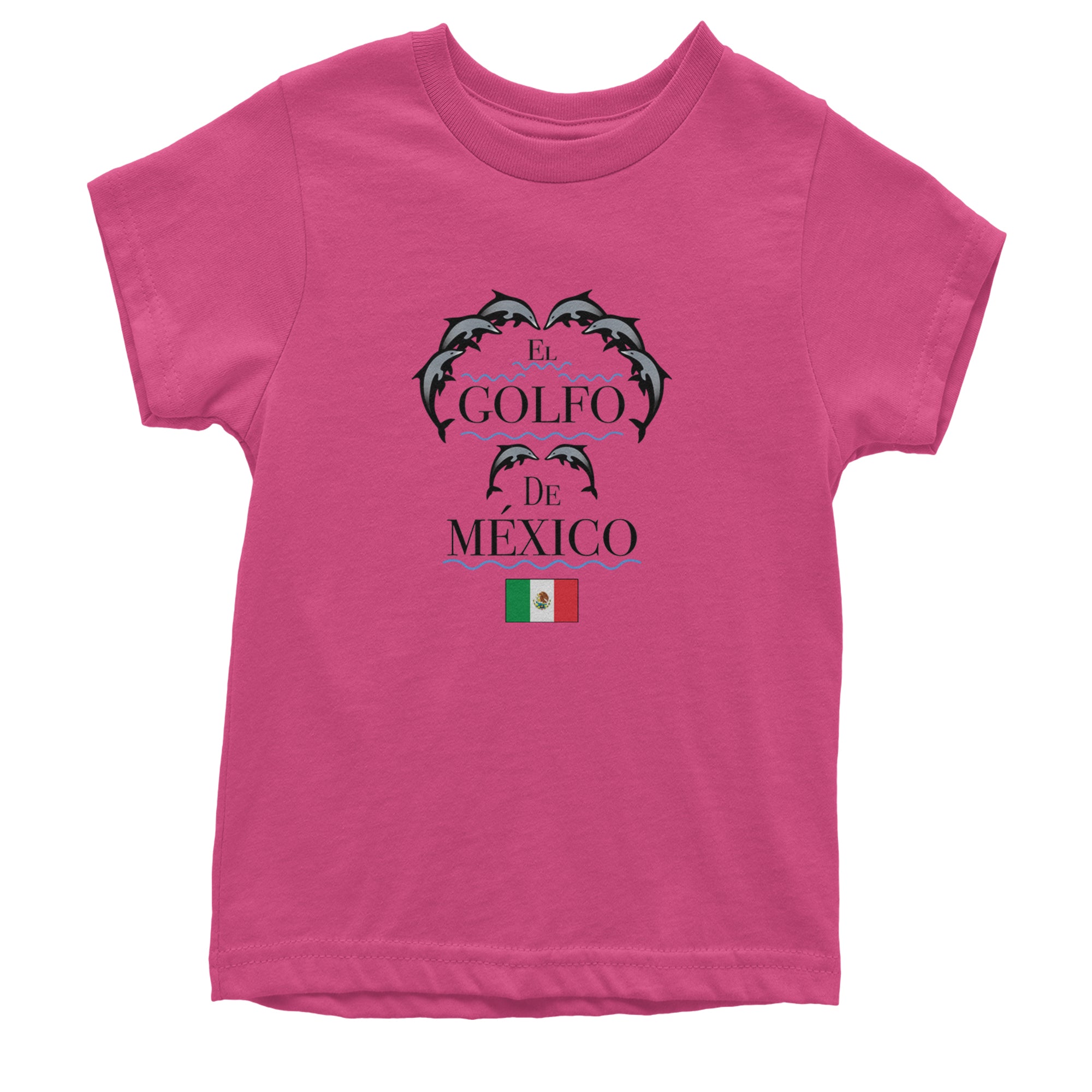 El Golfo De Mexico Dancing Dolphins Youth T-shirt Hot Pink