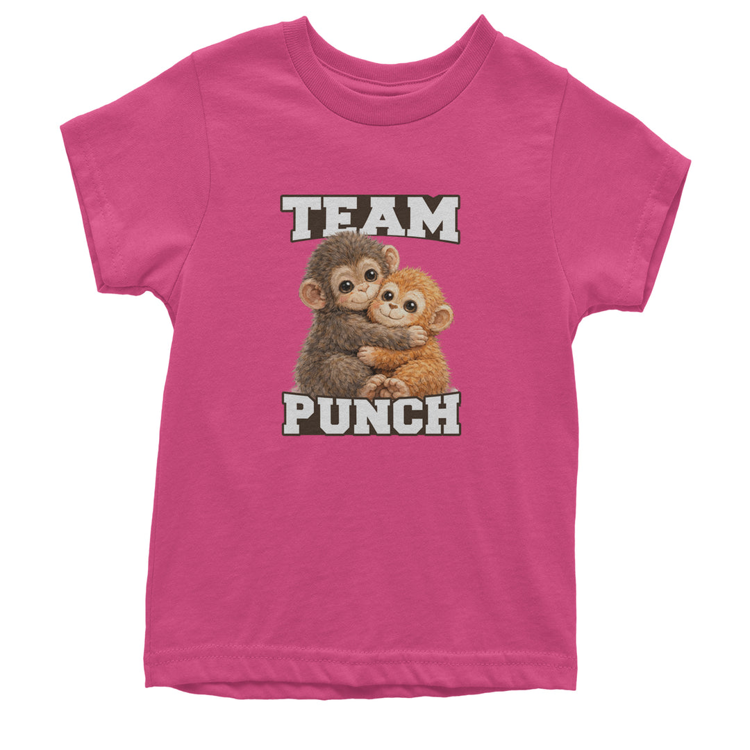 Team Punch Panchi-kun Monkey Youth T-shirt Hot Pink