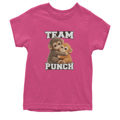Team Punch Panchi-kun Monkey Youth T-shirt Hot Pink