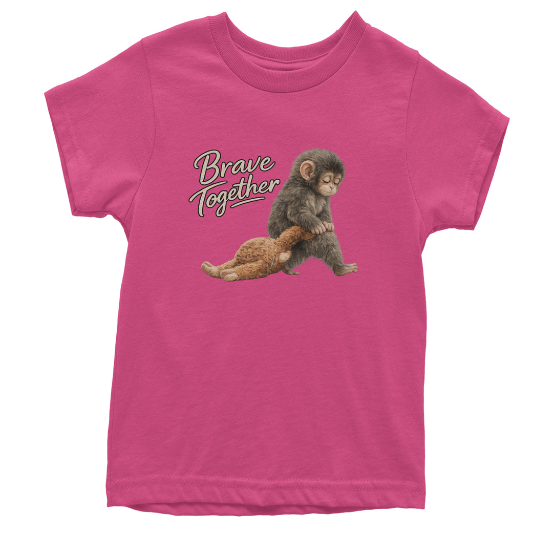 Punch Brave Together Stuffed Animal Youth T-shirt Hot Pink