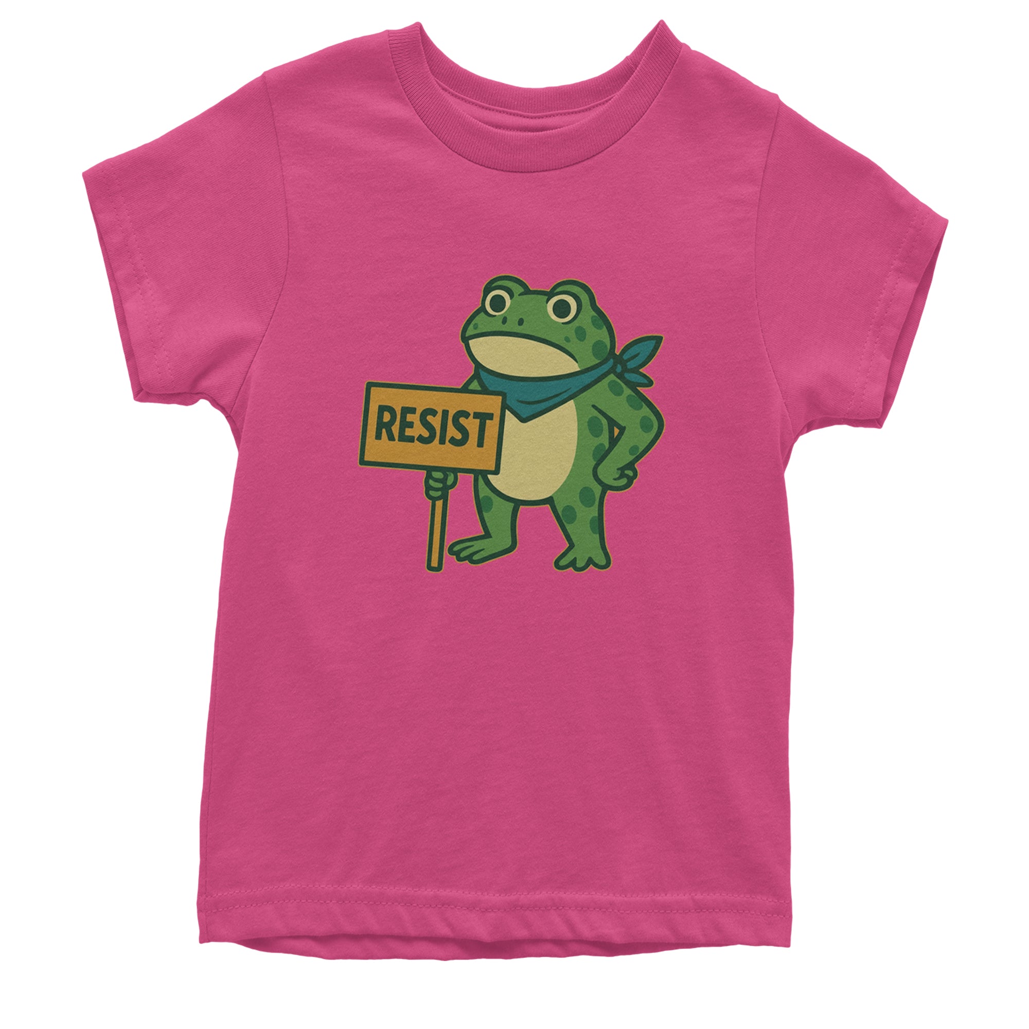 Sign Resist Meme Frog Protest Youth T-shirt Hot Pink