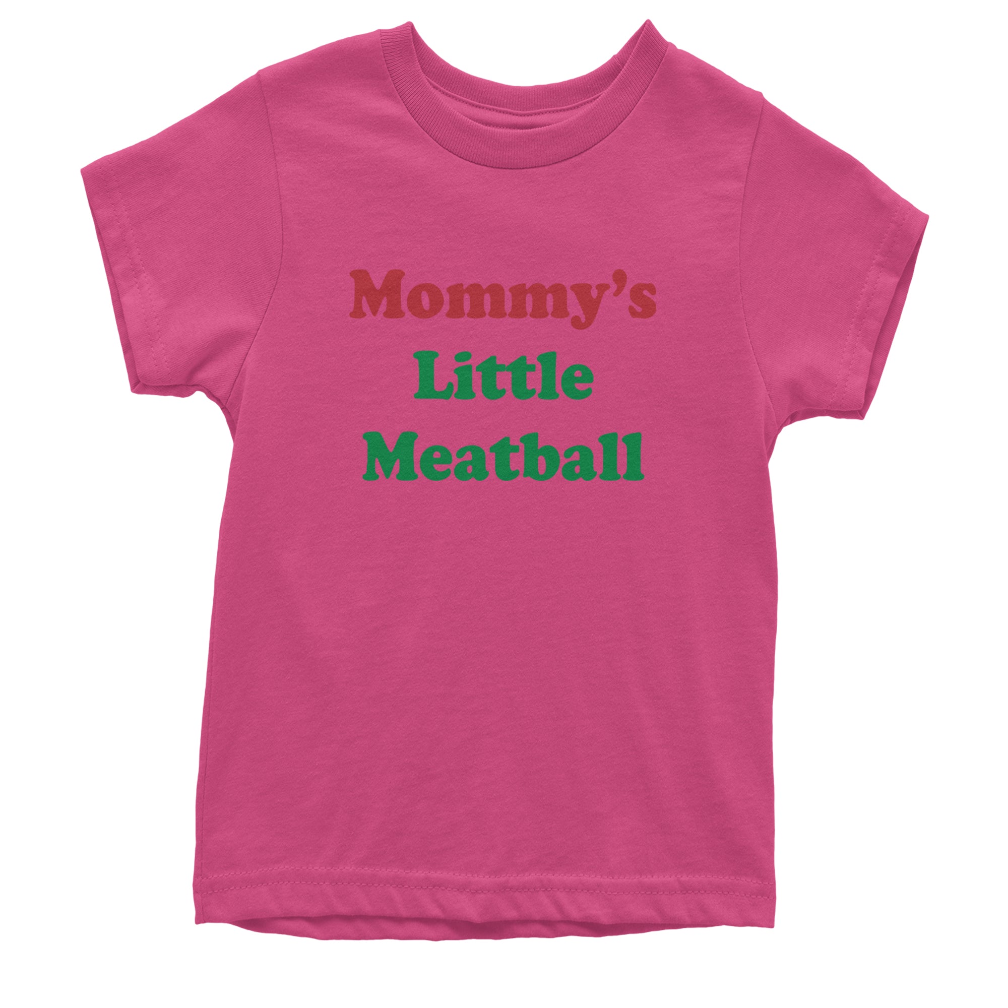 Mommy's Little Meatball Love Island Youth T-shirt Hot Pink