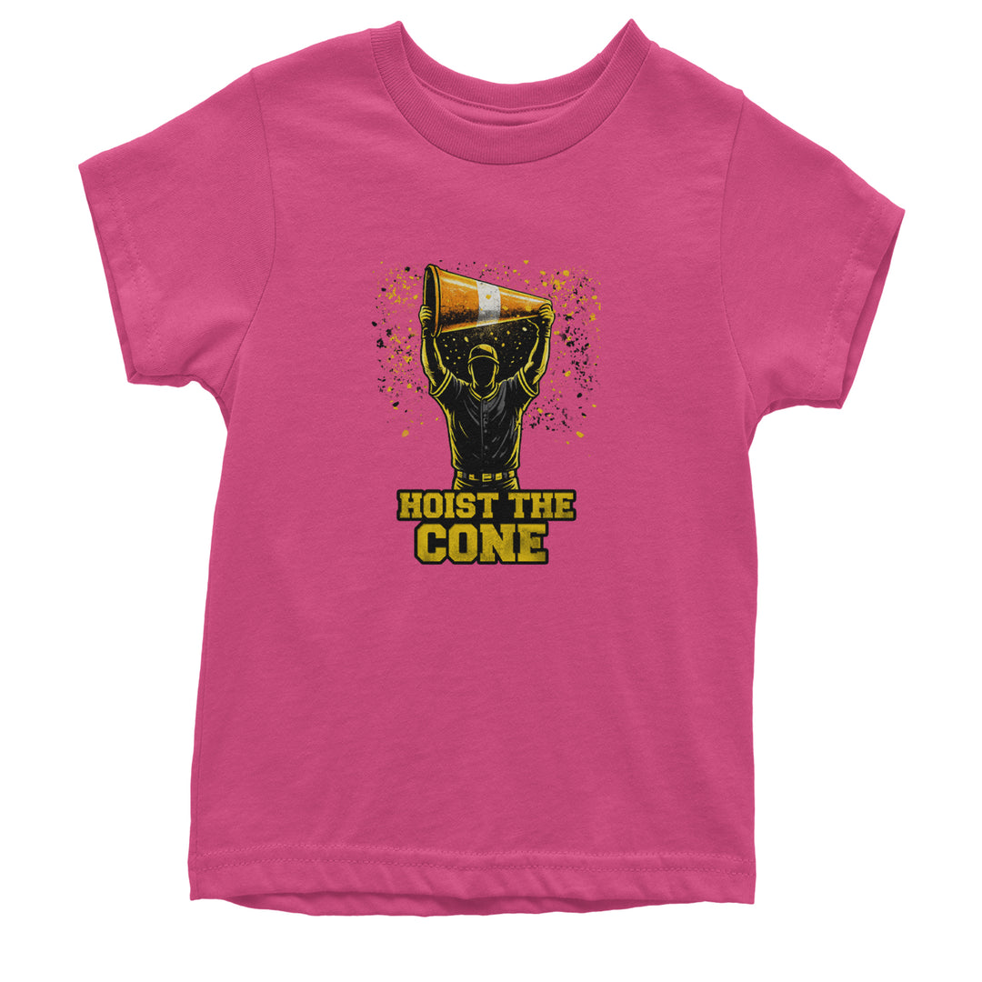 Hoist The Cone Pittsburgh Pride Youth T-shirt Hot Pink