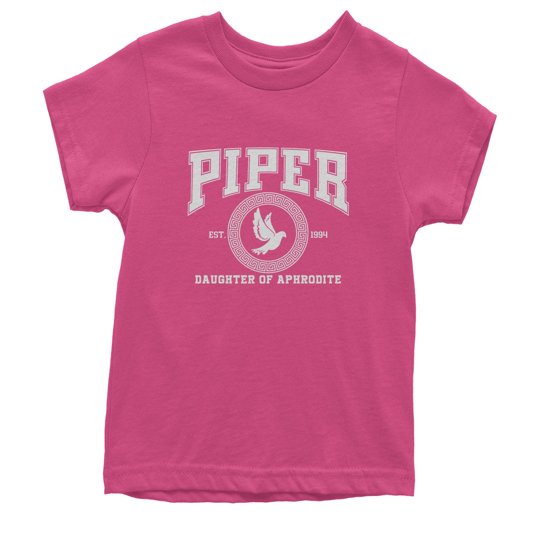 Piper Daughter of Aphrodite Rebel Heart Youth T-shirt Hot Pink