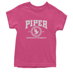Piper Daughter of Aphrodite Rebel Heart Youth T-shirt Hot Pink