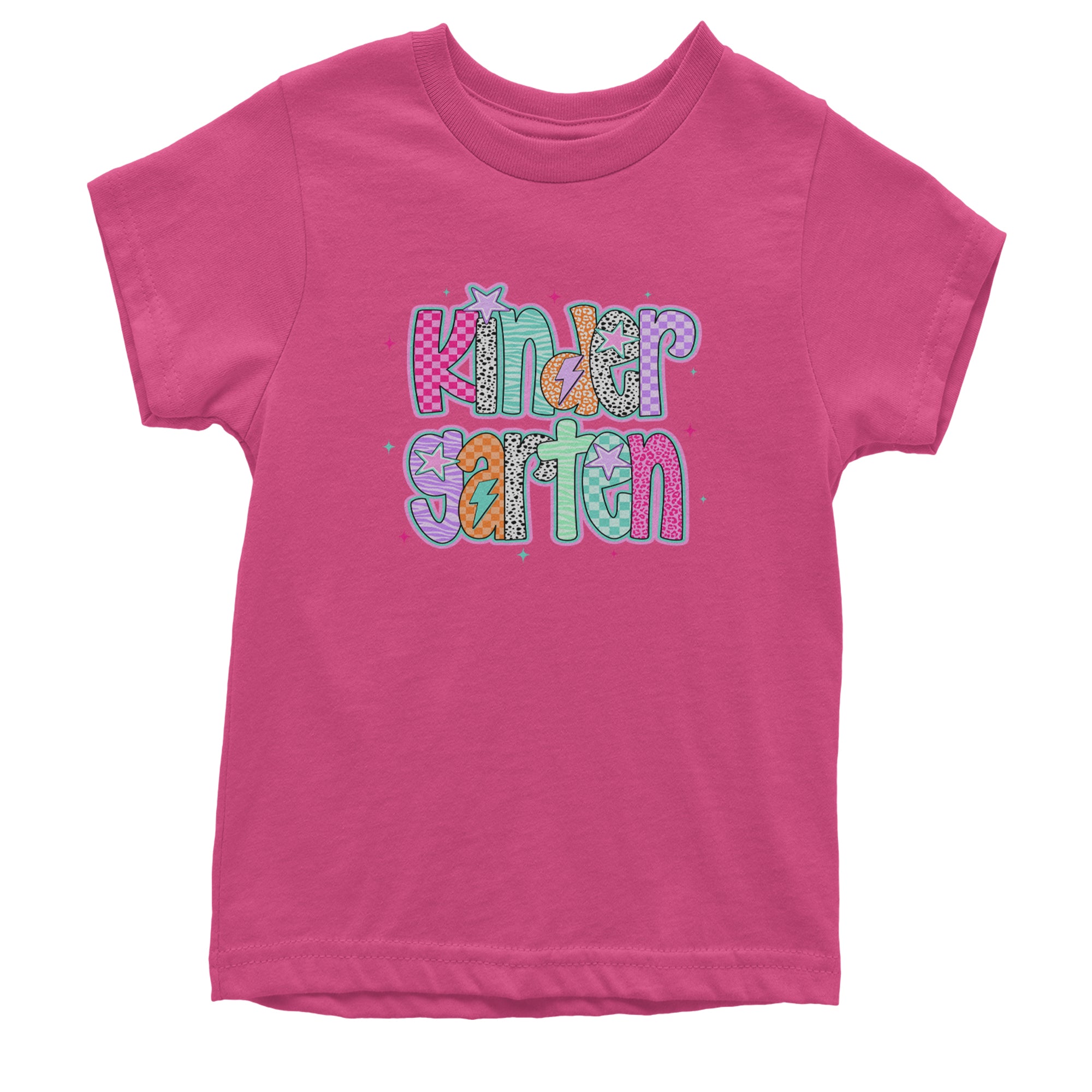 Kindergarten Cutie Colorful Back to School Youth T-shirt Hot Pink