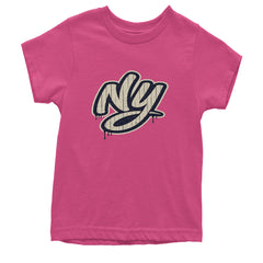 NYC New York City Grunge Street Youth T-shirt Hot Pink