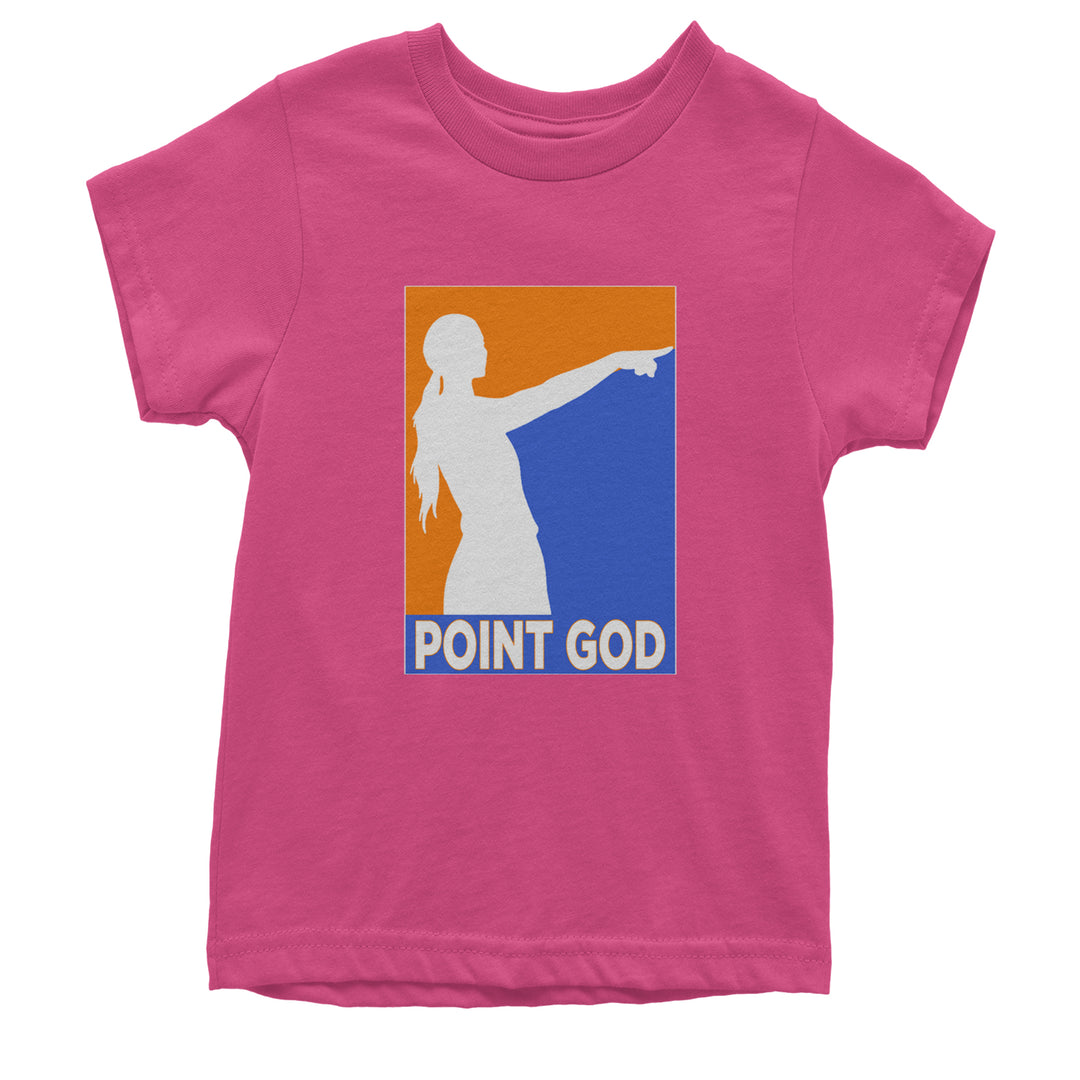 Point God Cunningham Basketball Pointing Meme  Youth T-shirt Hot Pink