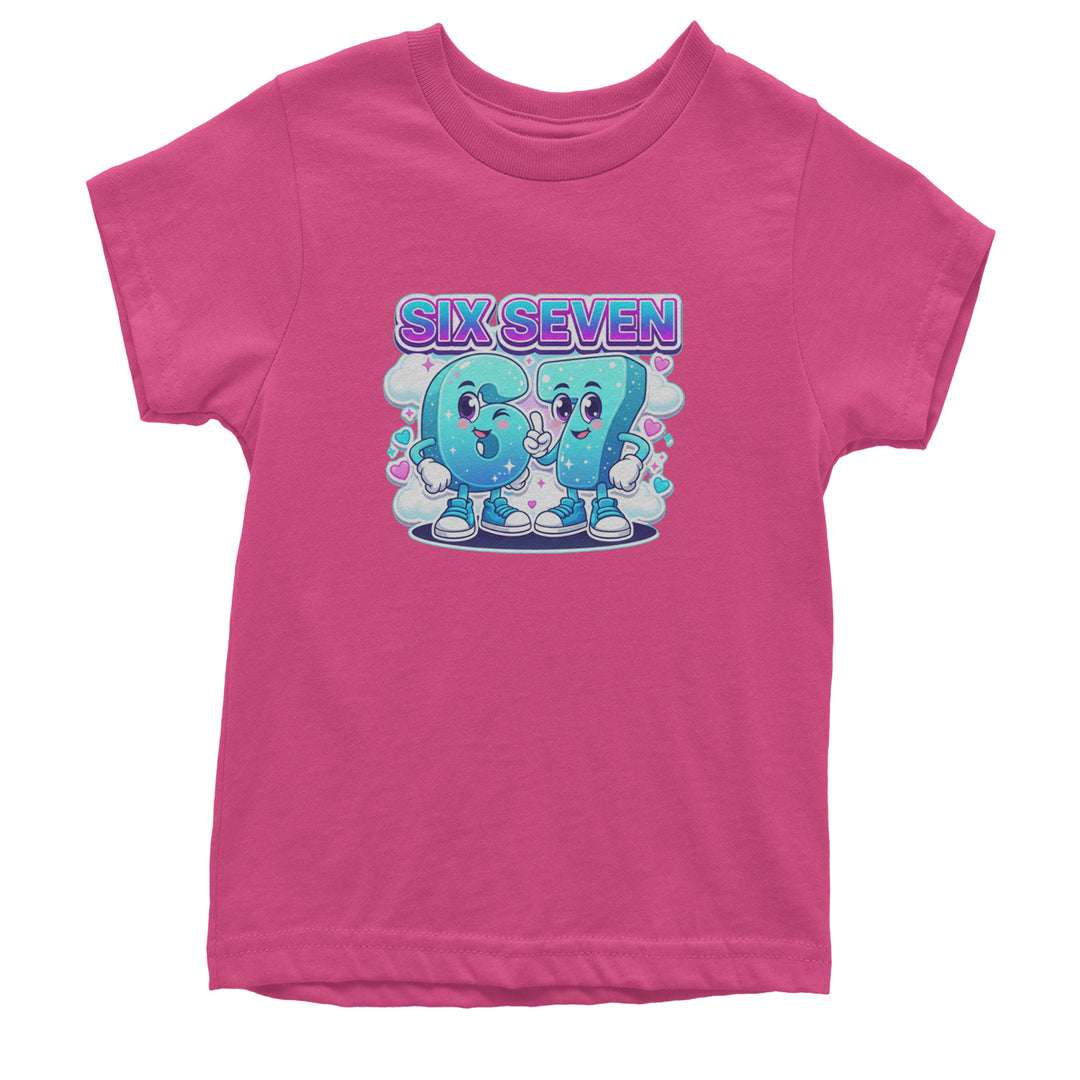 67 Six Seven Meme Kawaii Cloud Youth T-shirt Hot Pink