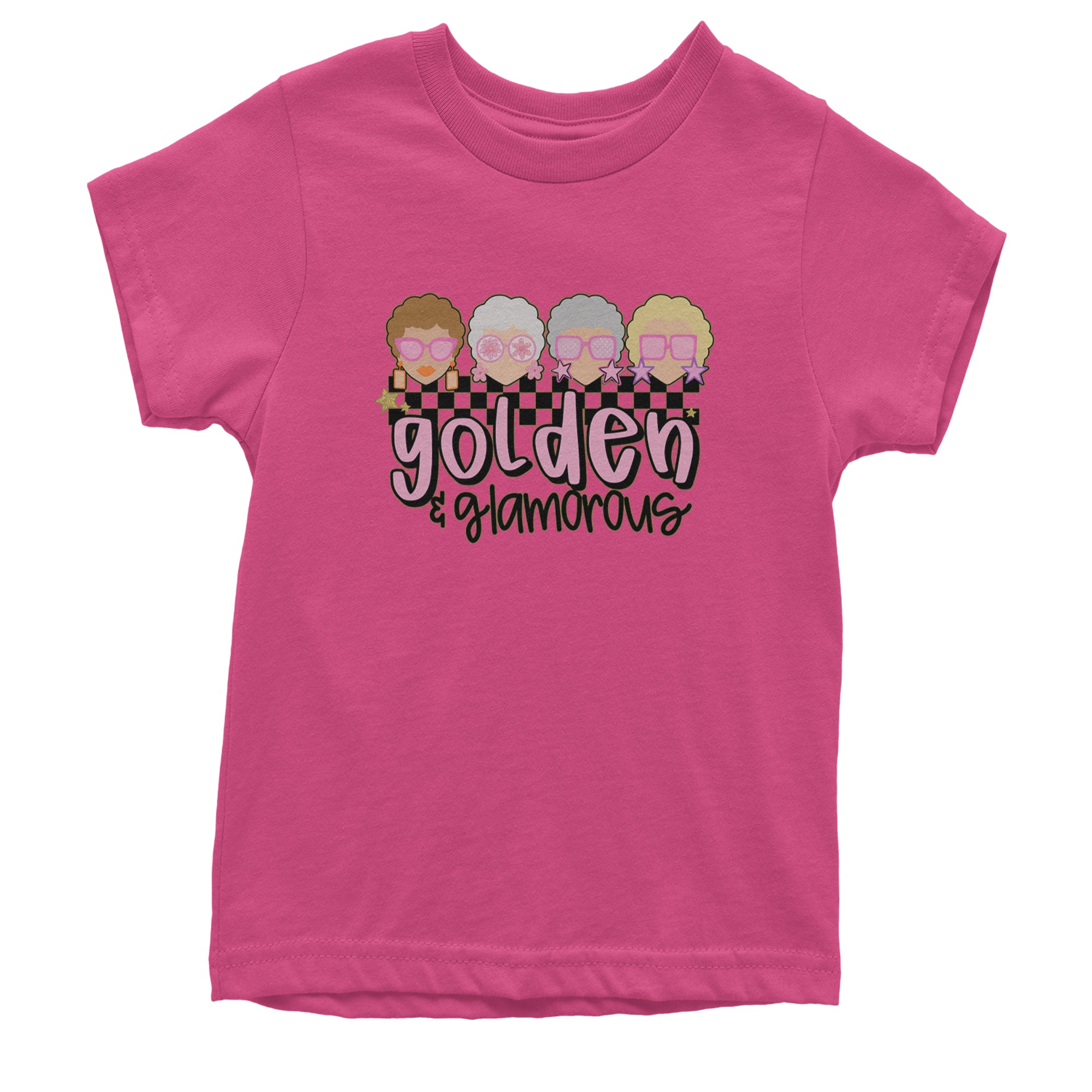 Golden And Glamorous Golden Girls Youth T-shirt Hot Pink