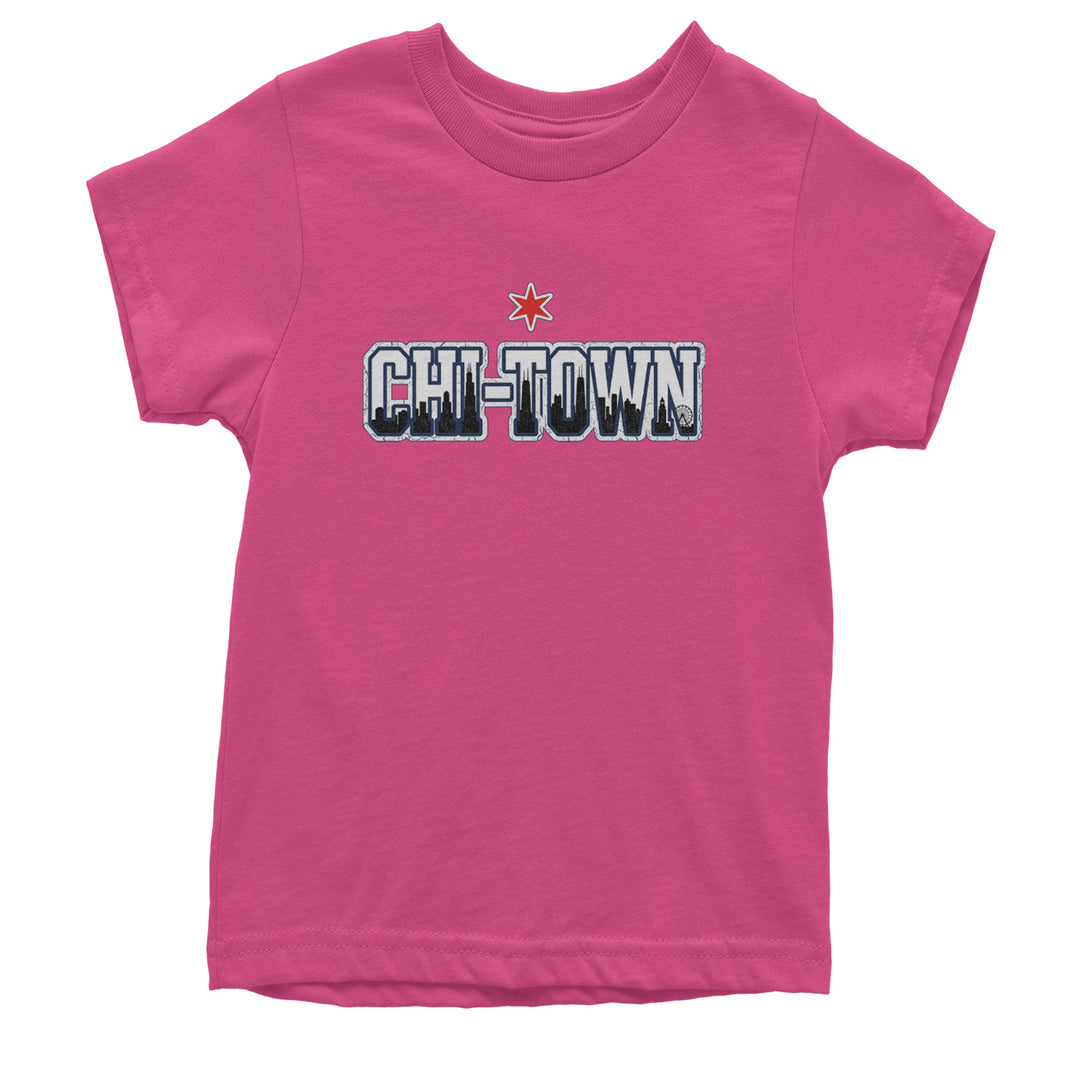 Chicago Chi-Town City Pride Youth T-shirt Hot Pink