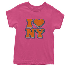 New York City Pride Heart Youth T-shirt Hot Pink