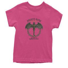 Fourth Wing Dragon Rider Vintage Basgiath War College Youth T-shirt Hot Pink