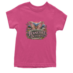 Forever Our Tennessee Butterfly Dolly Youth T-shirt Hot Pink