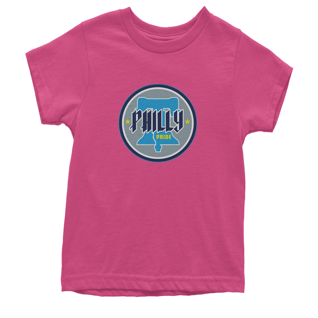 Philly Pride Liberty Bell Youth T-shirt Hot Pink