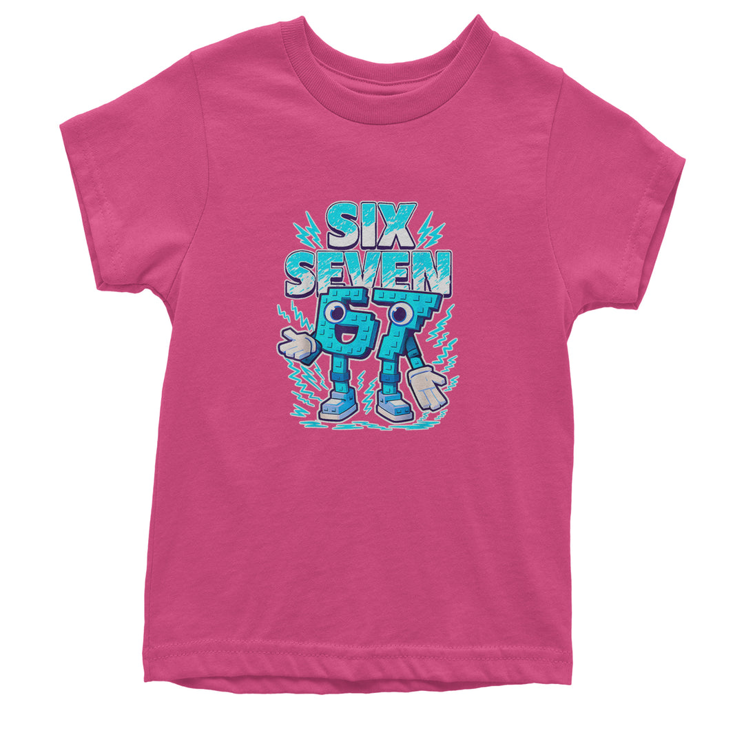 67 Brainrot Meme Slang Youth T-shirt Hot Pink