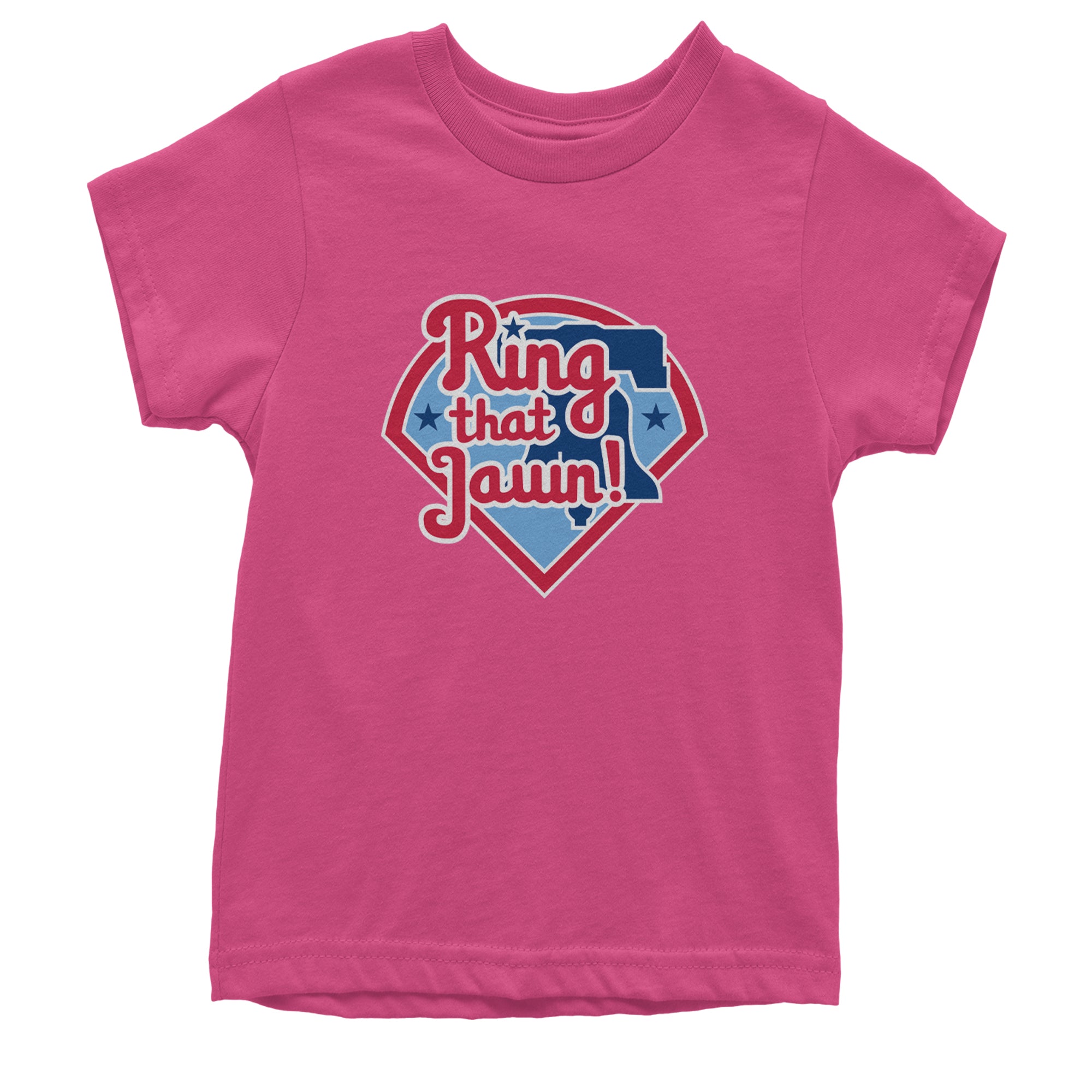 Ring That Jawn Philly Baseball Youth T-shirt Hot Pink