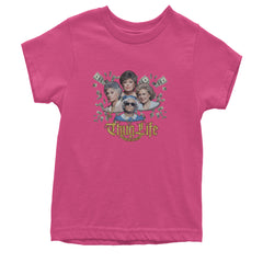 Golden Chain Thug Life Girls Youth T-shirt Hot Pink