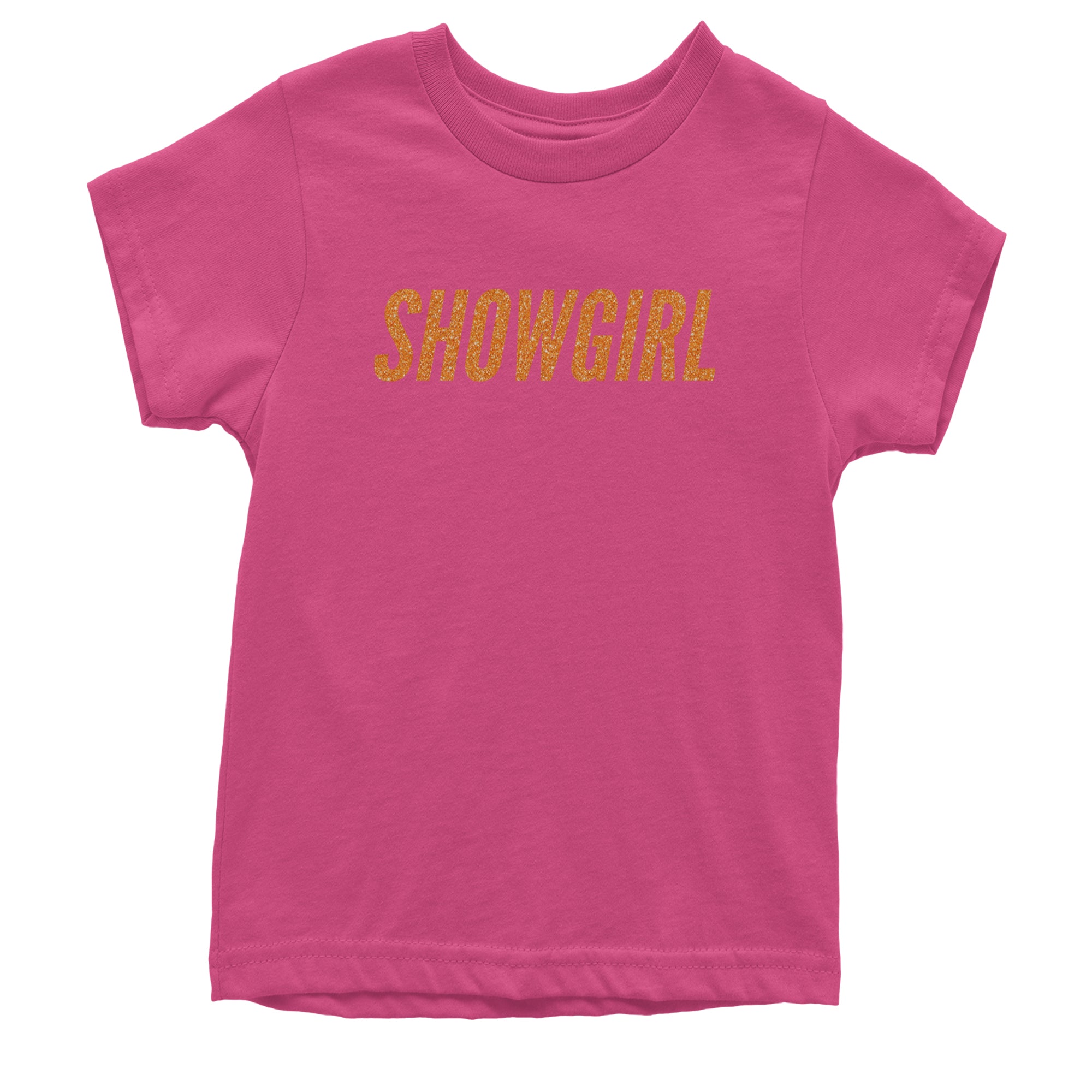 Showgirl Orange Glitter Youth T-shirt Hot Pink
