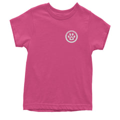 TLC To Love a Canine Dog Rescue White Youth T-shirt Hot Pink
