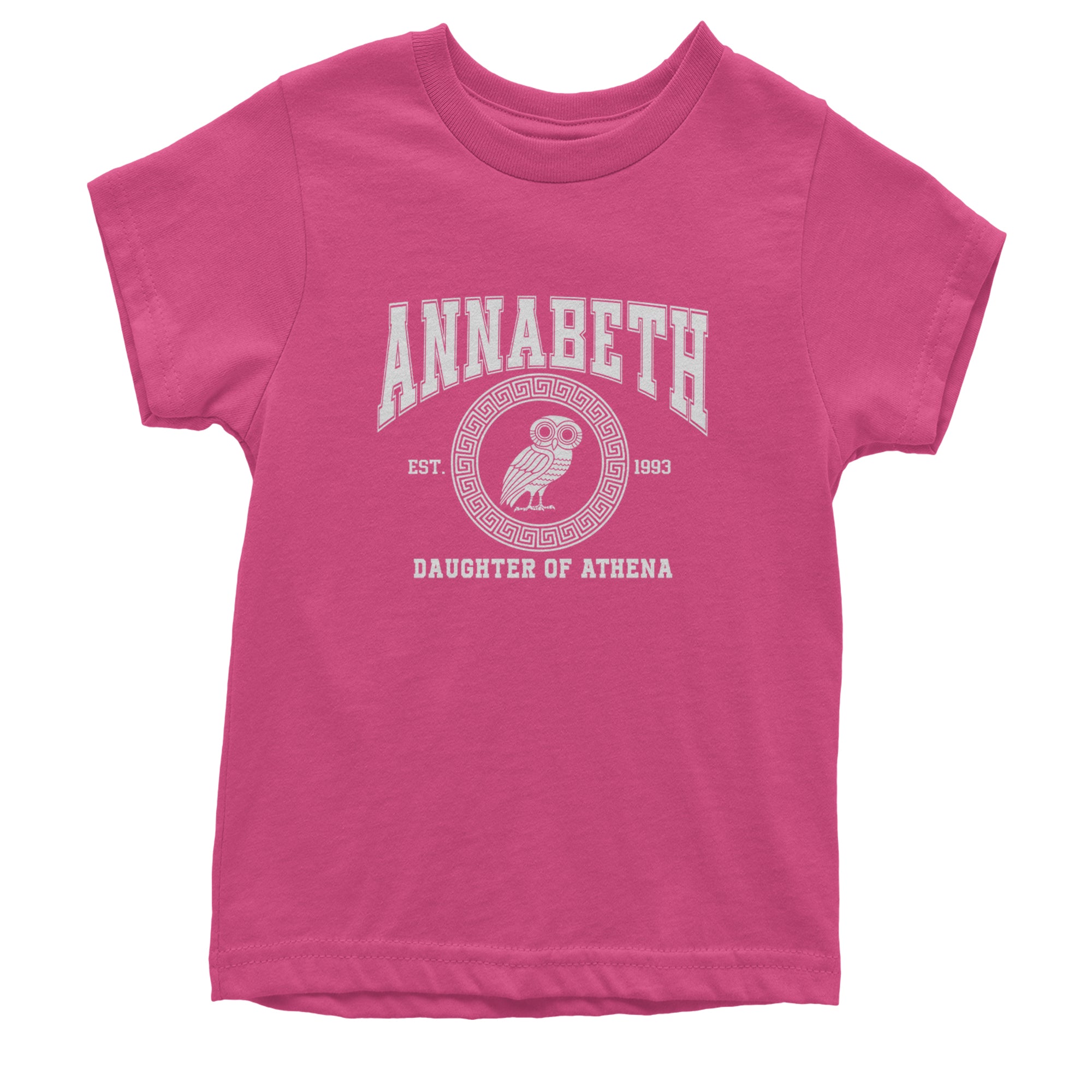 Annabeth Daughter of Athena Owl Wisdom Youth T-shirt Hot Pink