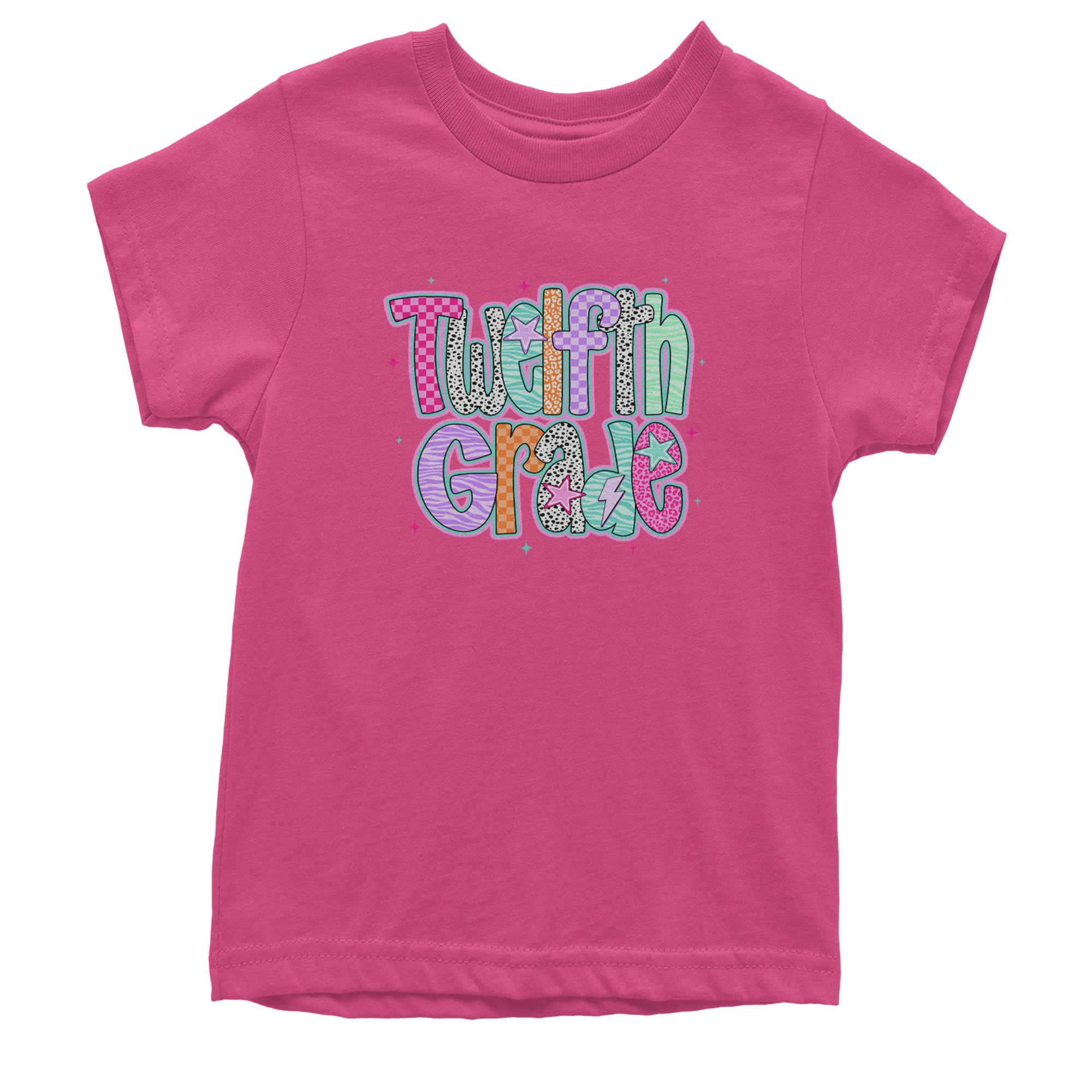 Senior Year Colorful Back to School Youth T-shirt Hot Pink