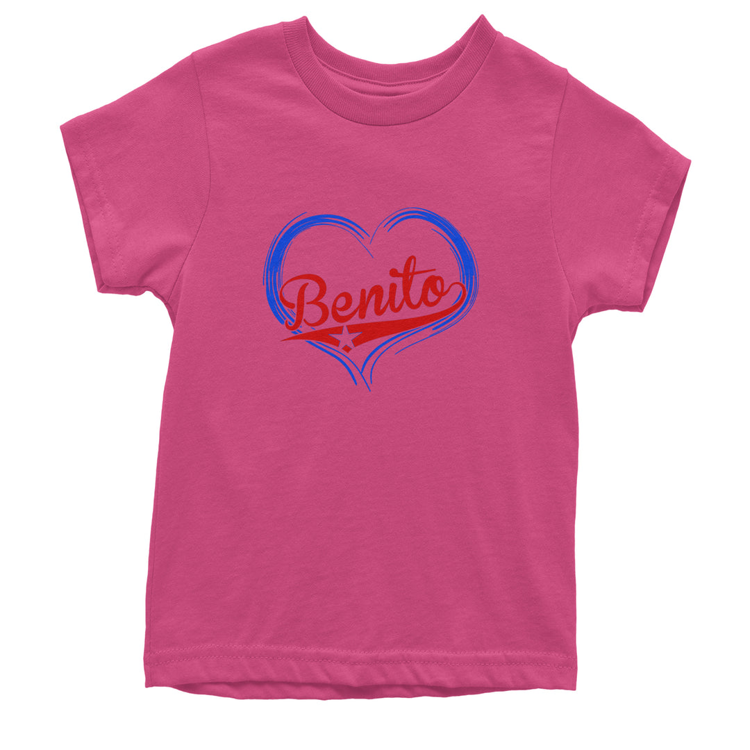 Benito Heart Puerto Rico Youth T-shirt Hot Pink