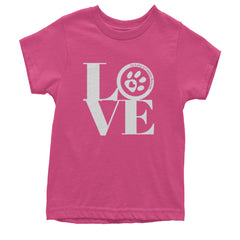 TLC LOVE Dog Rescue Youth T-shirt Hot Pink