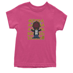 MUSTARD! Not Like Us Tv Off graphic on Kids' Heavyweight Cotton T-Shirt in Hot Pink
