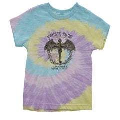 Fourth Wing Dragon Rider Vintage Basgiath War College Youth T-shirt Tie-Dye Jellybean
