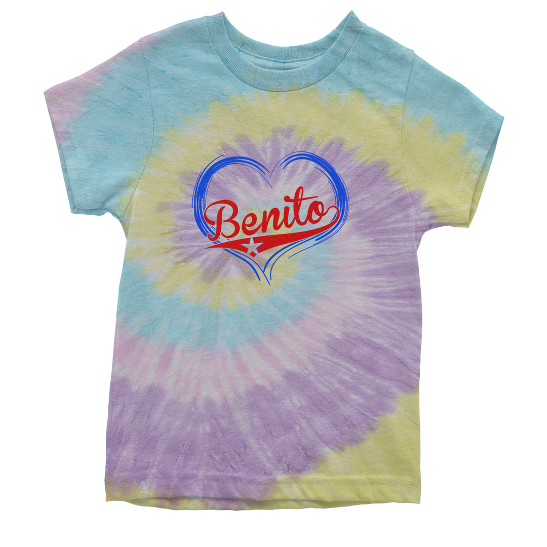 Benito Heart Puerto Rico Youth T-shirt Tie-Dye Jellybean
