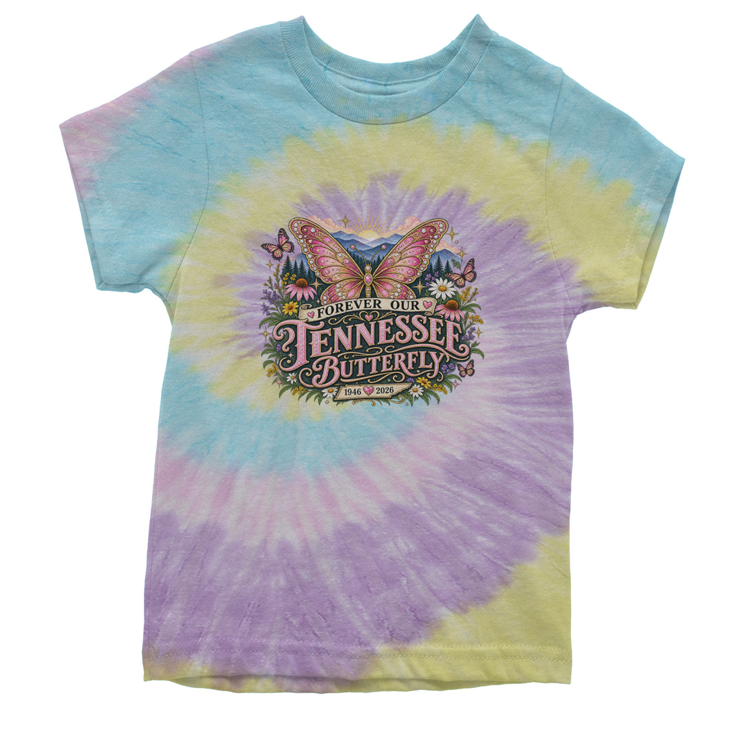 Forever Our Tennessee Butterfly Dolly Youth T-shirt Tie-Dye Jellybean