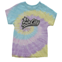 Sin City Vegas Retro Vintage Youth T-shirt Tie-Dye Jellybean